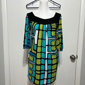 Catch My I‎ 13 Going On 30 Style Print Scoop Neck Mini Dress Size S Y2K